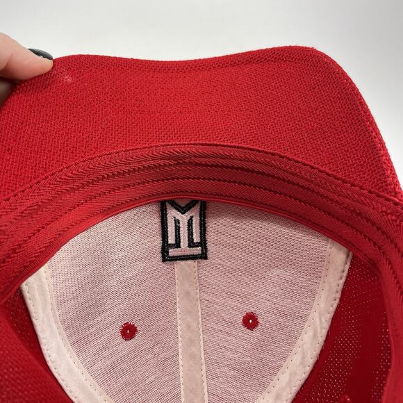Nike Golf TW Tiger Woods One Flex Fit Dri-Fit ADV Cap Hat M/L Red Stitched Logo - Picture 7 of 9